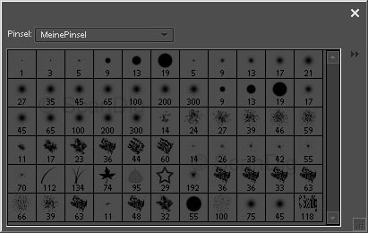 Auswahl eines Pinsels