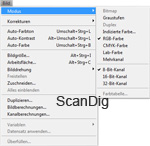 Das Bild-Modus-Menü von Photoshop