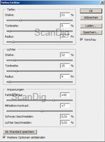 Der Tiefen/Lichter-Dialog von Photoshop CS3