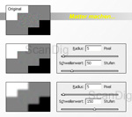 Das Filter Matter machen... ermöglicht die Weichzeichnung von homogenen Flächen, ohne Kanten zu beeinflußen.