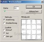 Die Dialogbox des Filters Radialer Weichzeichner...