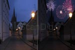 Feuerwerk in Nachtszene einfügen