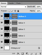 Umbenannte Ebenen: Balken 1-5