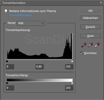 Der Einstellungsdialog für die Tonwertkorrektur
