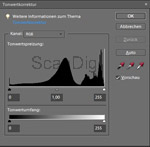 Dialogfenster der Tonwertkorrektur